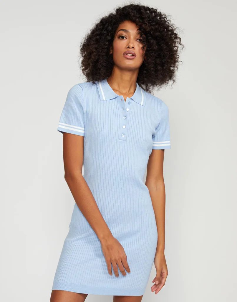 Aqua Rib Knit Mini Dress | Cynthia Rowley