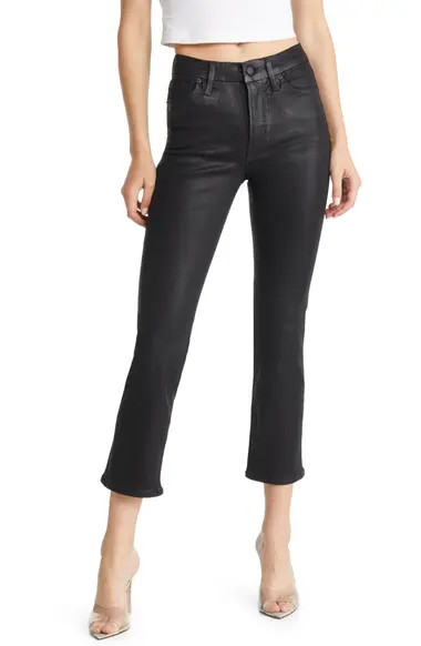 Good American Coated Straight Leg Jeans | Nordstrom
