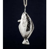 Fine Jewelry Pendant Charm Halibut Fish Fishing Sterling Silver-Women-Men | Etsy (US)