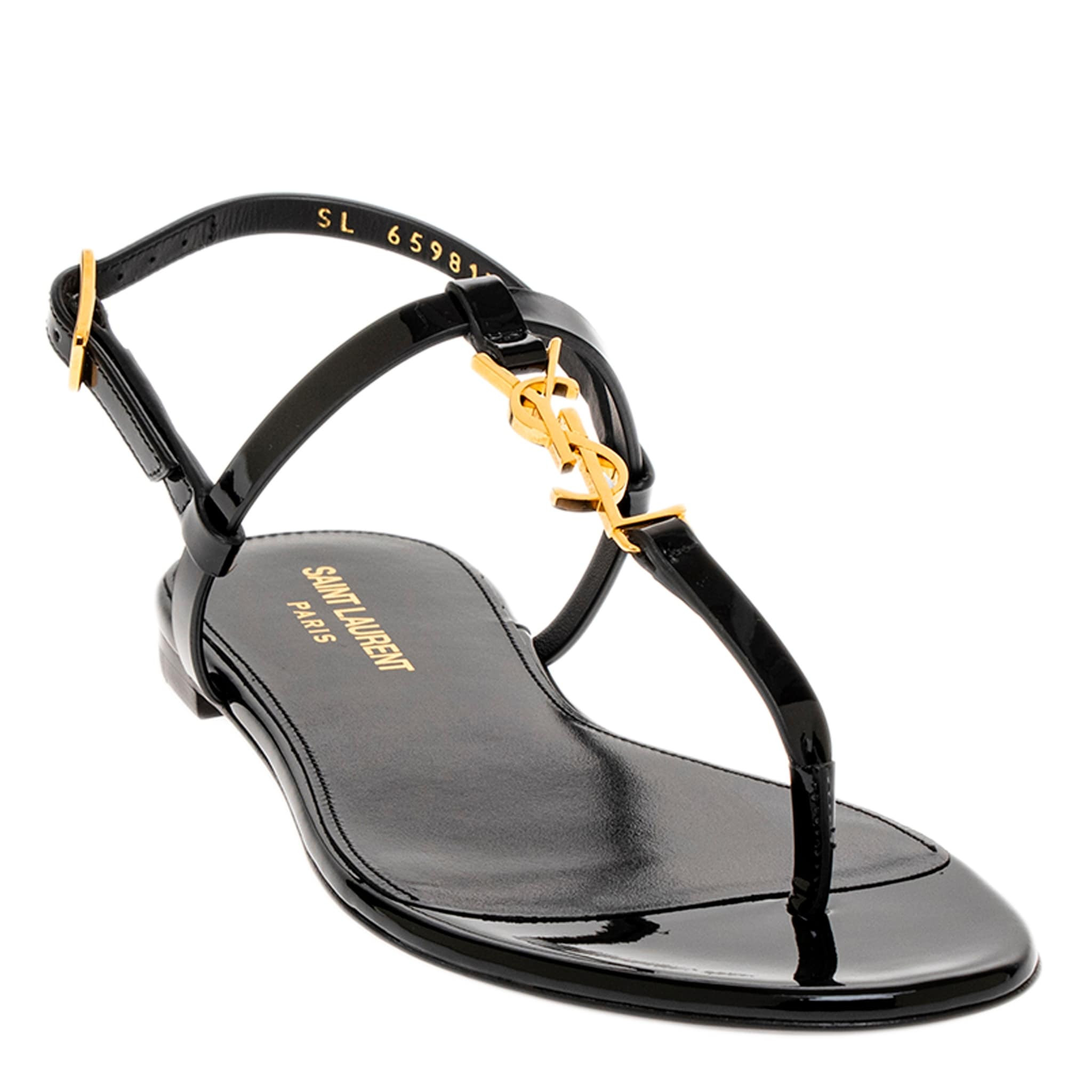 Saint Laurent Cassandra Flat Sandals | Overstock