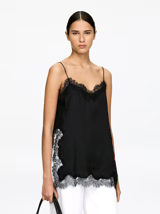 Lace-Detail Strap Top – Black – Women – ARKET GB | Arket UK
