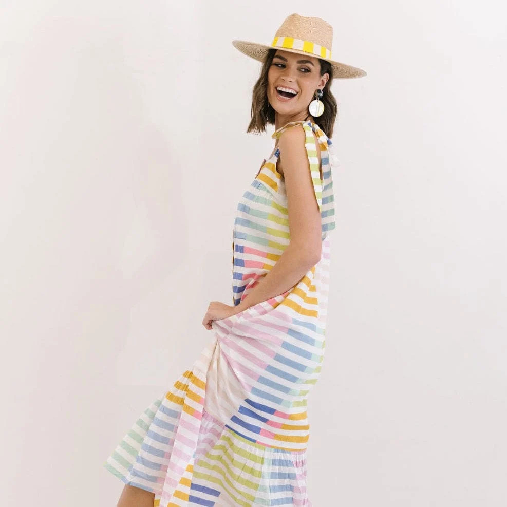Colorful Stripe Positano Dress | Sunshine Tienda