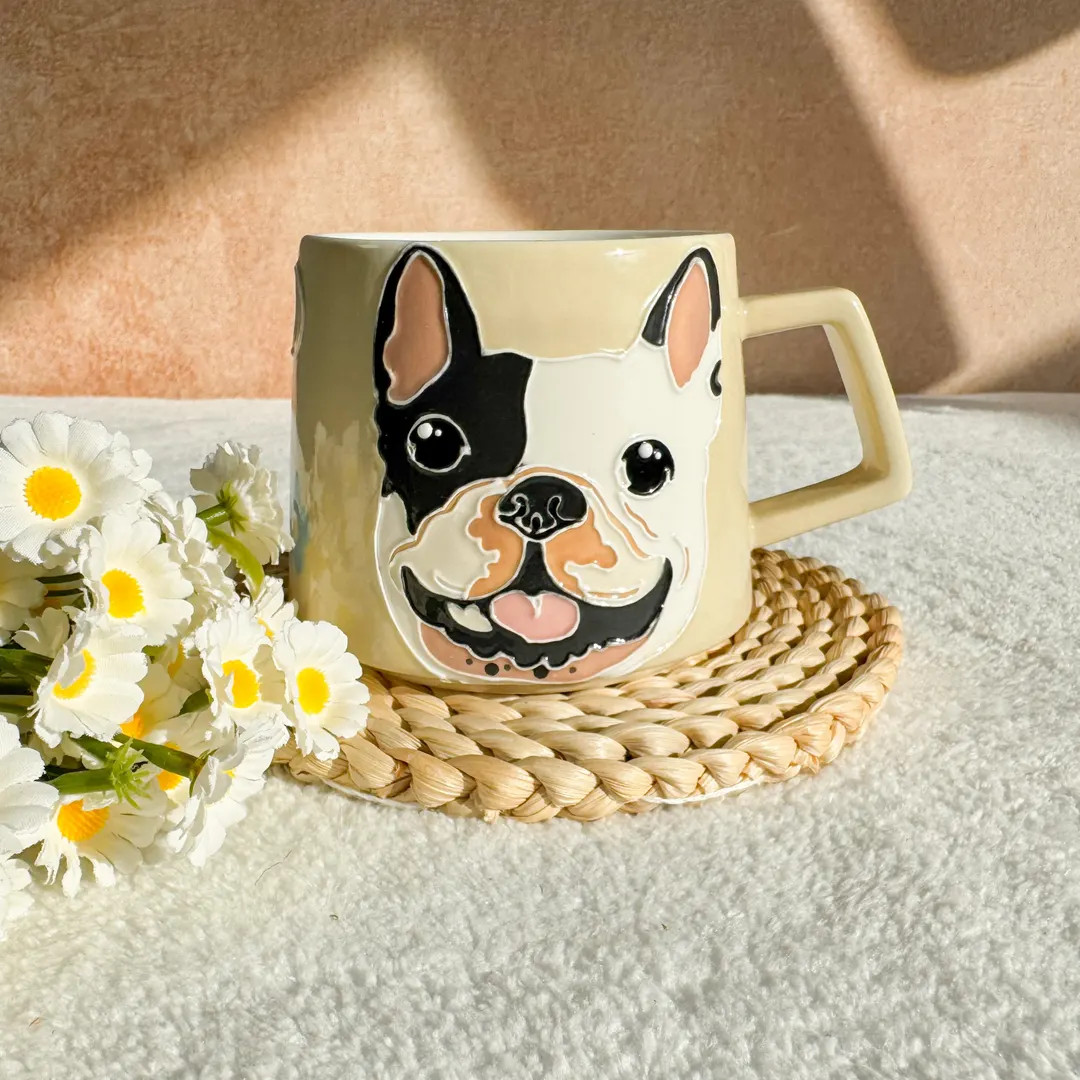 Custom Embossed Underglaze Paint Pet Mug | Handmade Ceramic Coffee Cup, Cat or Dog Portrait - Ets... | Etsy (US)