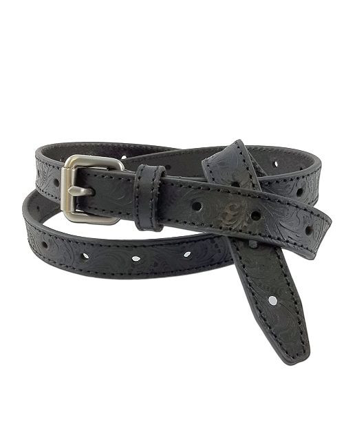 Accessories Flower Embossed Casual Leather Belt | Macys (US)