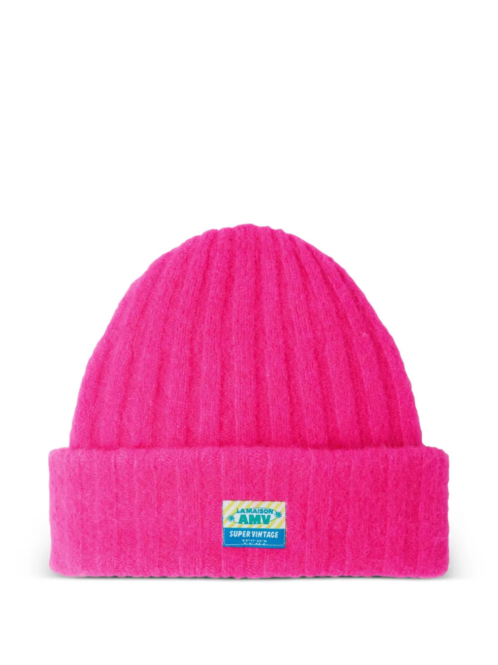 American Vintage Vitow logo-patch beanie hat - Pink | Farfetch Global