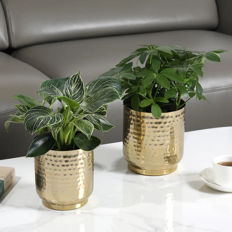 Baldur 2 Piece Metal Pot Planter Set (Set of 2) | Wayfair North America