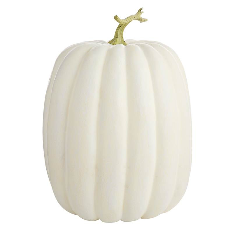 White Resin Pumpkin Decor, 19" | At Home