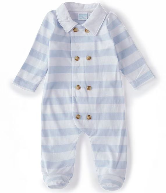 Edgehill Collection Baby Boys Preemie-6 Months Long-Sleeve Double-Breasted Stripe Footed Coverall... | Dillards