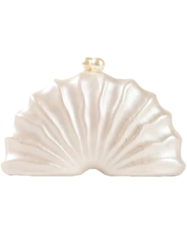 Women Acrylic Shell Shaped Clutch Luxury Marble Acrylic Evening Handbag Unique Chain Shoulder Bag... | Amazon (US)