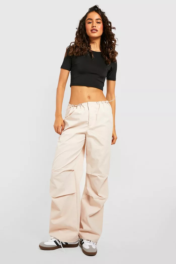 Low Rise Elasticated Waist Parachute Pants | Boohoo.com (US & CA)