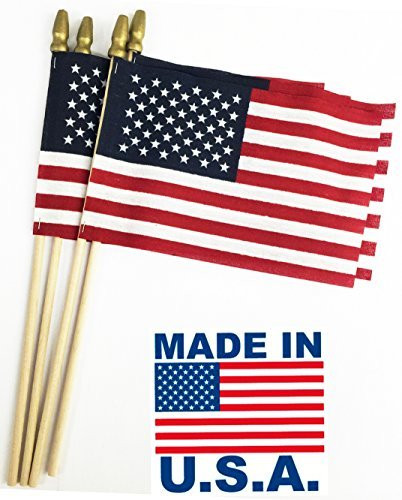 GIFTEXPRESS Pack of 24, Proudly MADE IN USA 8 x 12 Inch Spearhead Handheld American Stick Flags o... | Amazon (US)
