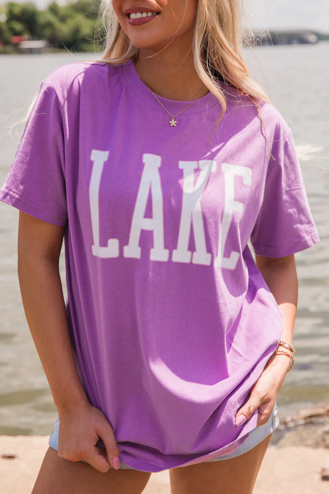 Lake Block Violet Comfort Colors Graphic Tee | Pink Lily