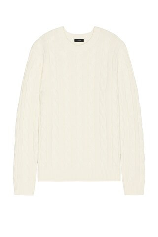 Theory Cable Knit Sweater in White | FWRD 