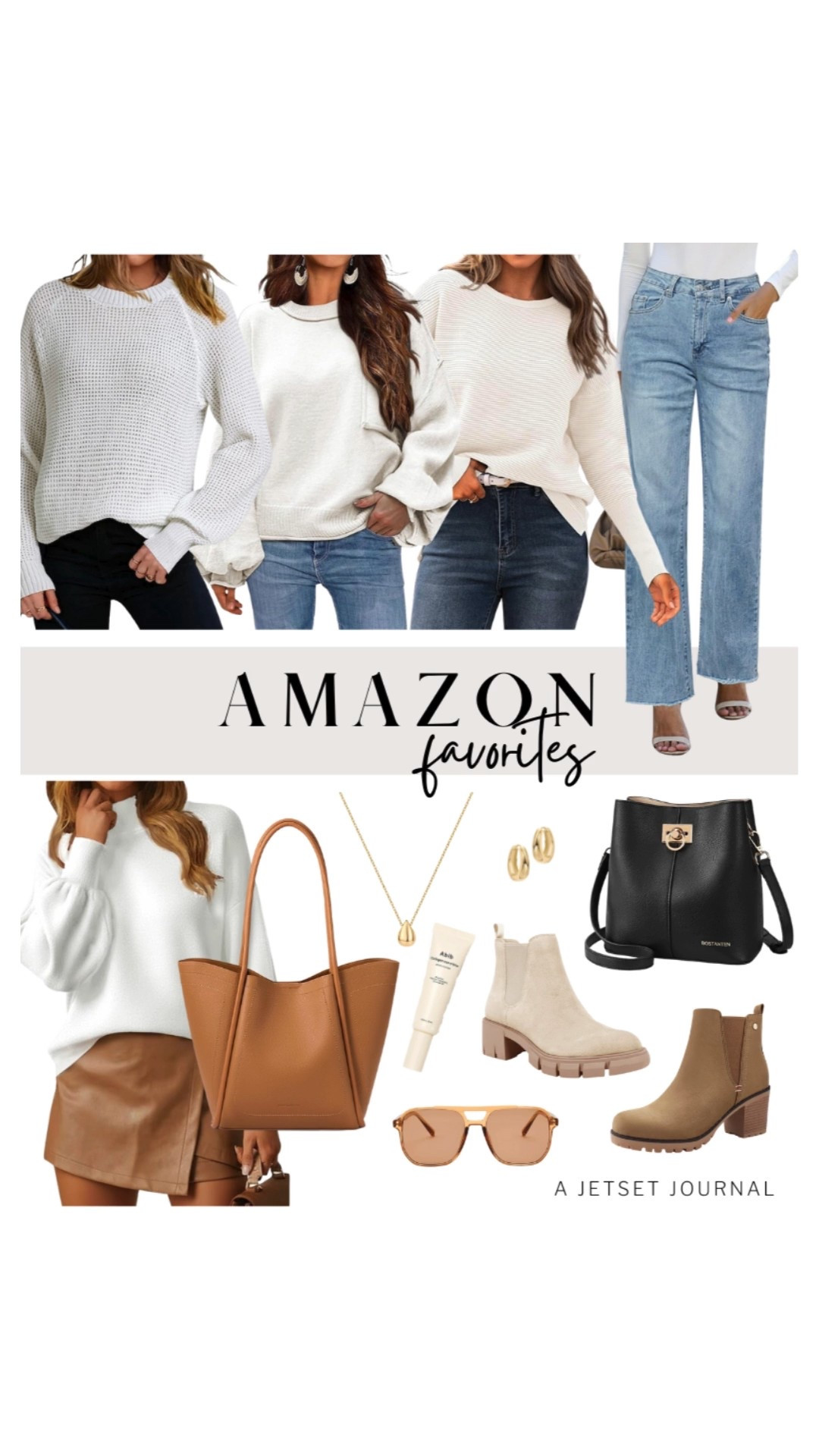 Loving these Amazon favorites and had to share!
winter booties, gold accessories, white oversized sweater, wide leg jeans, winter sweaters, wardrobe refresh, amazon fashion, top picks, transitional look, affordable style, amazon finds, cute tops, neutral top, winter style, outfit idea

#LTKSeasonal #LTKFindsUnder50 #LTKU