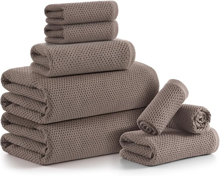 REDKISS Quick Dry Waffle Towel Set of 8, 100% Cotton,Lightweight & Highly Absorbent Waffle Towels... | Amazon (US)