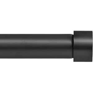 Ivilon Drapery Window Curtain Rod - End Cap Style Design 1 Inch Pole. 72 to 144 Inch Color Black | Amazon (US)