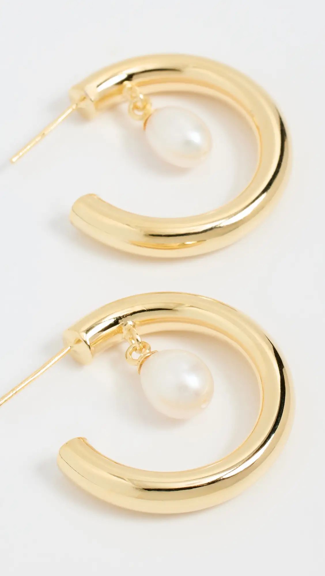 Argento Vivo Pearl Medium Hoop Earrings | Shopbop | Shopbop