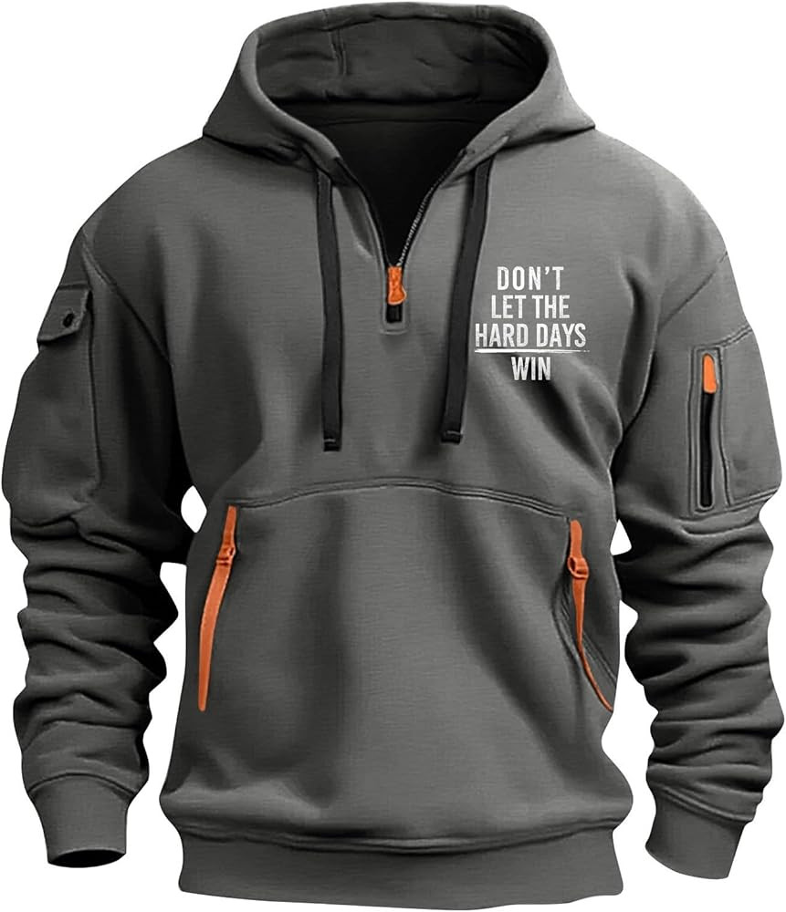 Mens Hoodies Pullover Quarter Zip American Flag Usa Printed Long Sleeve Drawstring Tactical Sweat... | Amazon (US)