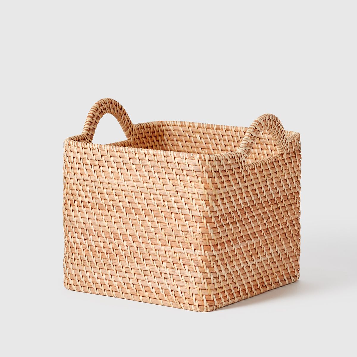 Marie Kondo Ori Rattan Honey Natural Curved Cubes | The Container Store