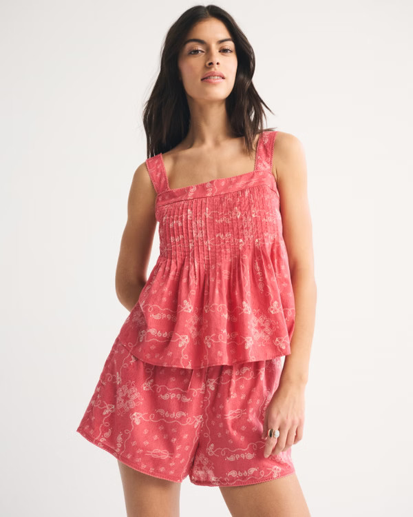 Pintuck Easy Squareneck Tank | Abercrombie & Fitch (US)