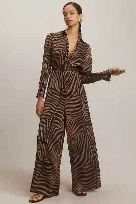 Corey Lynn Calter Calista Zebra-Print Jumpsuit | Anthropologie (US)