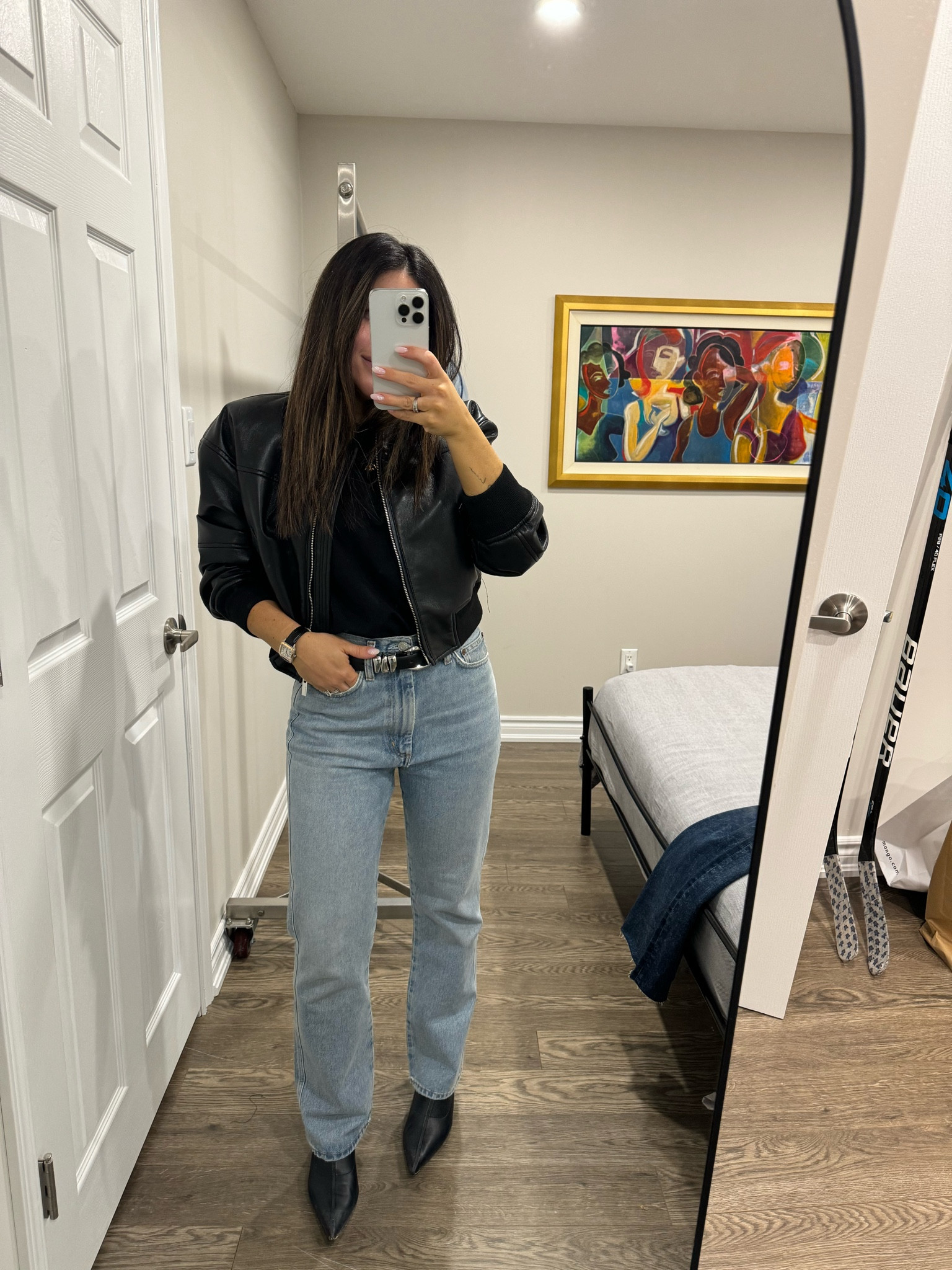 Hockey Banquet Outfit 
Bomber - XS
Tee - XS
Jeans - size 26

#LTKparties #LTKSeasonal #LTKstyletip