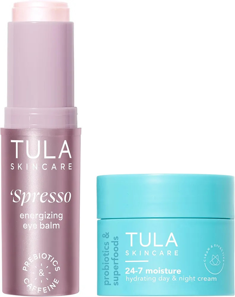 TULA Skin Care Pink 'Spresso Energizing Eye Balm 0.35 oz + Travel-Size 24-7 Hydrating Day & Night... | Amazon (US)