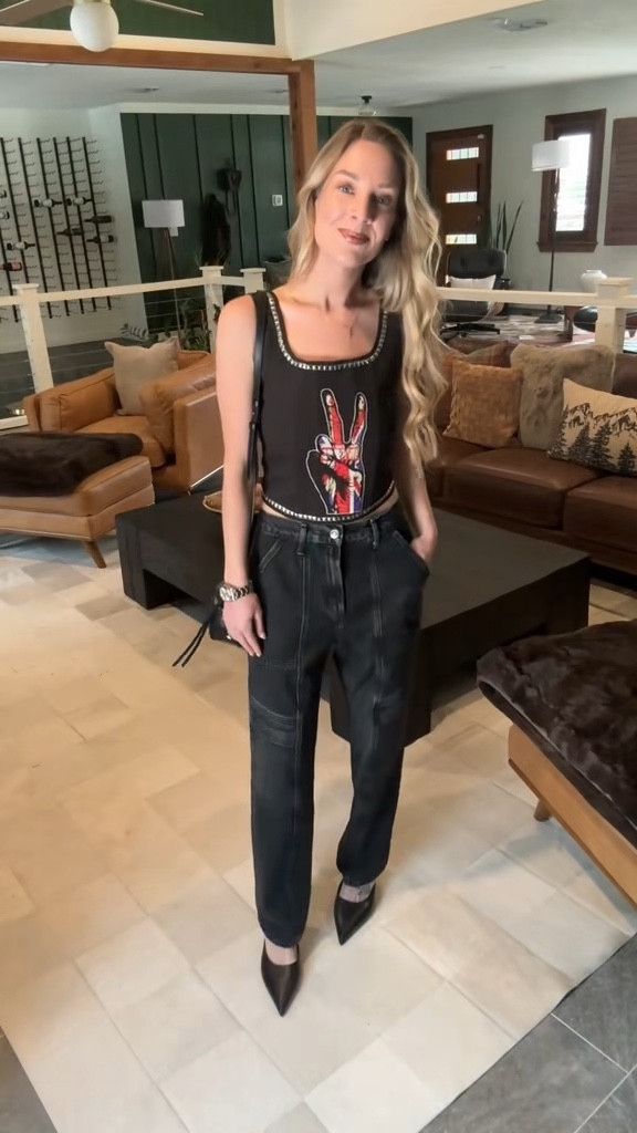 Jeans and a graphic tee/tank! Where can you go wrong 

Alice and Olivia tank sold out but “the who” one I linked is on sale and corset style like the one I’m wearing here!! 
Agolde jeans: 24
Heels: go to Jeffrey Campbell 

#LTKgrwm #LTKvlog #LTKootd