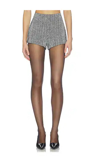 Suited Hot Pants in Black Herringbone | Revolve Clothing (Global)