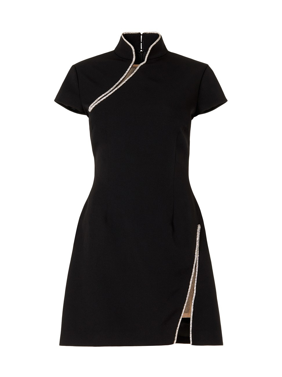 Women's Ingrid Crystal-Embellished Crepe Minidress - Black - Size 12 | Saks Fifth Avenue