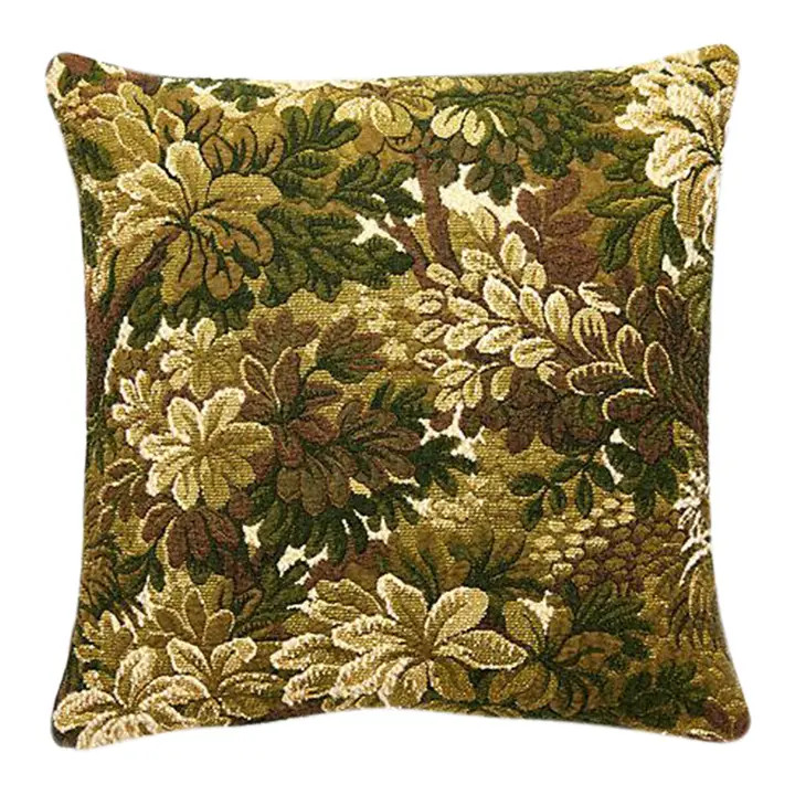 The House of Scalamandré Ridge Edge Pillow, Moss | Chairish