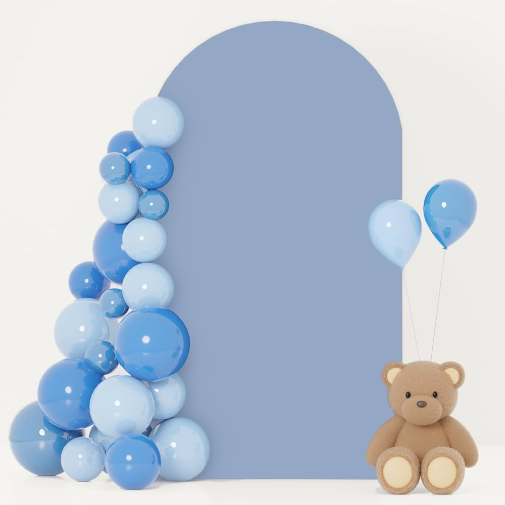 Dusty Blue Wedding Arch Cover 4x7.2FT Arch Spandex Cover Chiara Backdrop Cover for Arch Stand Wed... | Amazon (US)