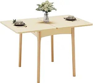 BTHFST Folding Dining Table with Hidden Storage Space, Modern Space Saving Dining Table with Pine... | Amazon (US)