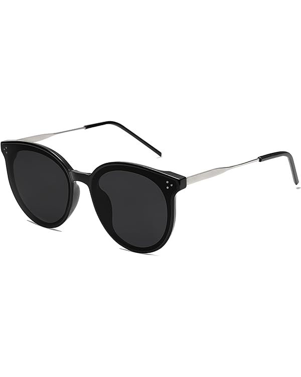 SOJOS Classic Round Sunglasses Womens Mens Trendy Oversized Shades Retro Vintage Sunnies | Amazon (US)