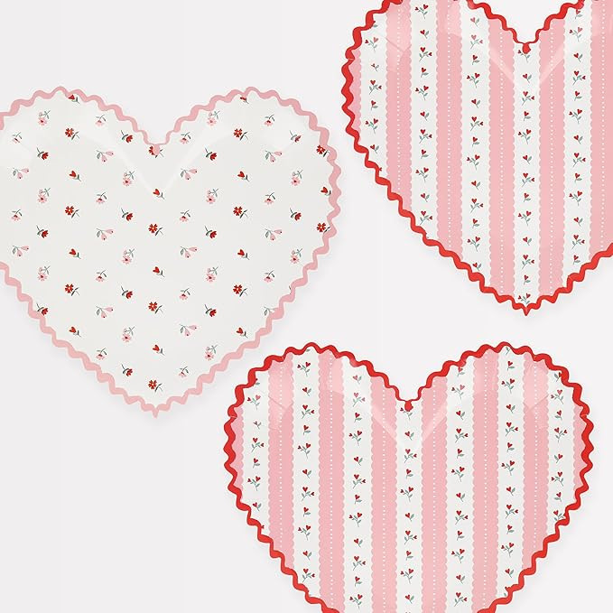 Meri Meri Vintage Rose Heart Plates (Pack of 8), Valentines Day Party Plates, Thick & Sturday Pap... | Amazon (US)