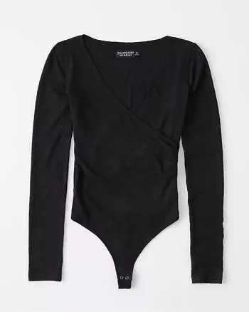 Long-Sleeve Wrap Bodysuit | Abercrombie & Fitch (US)