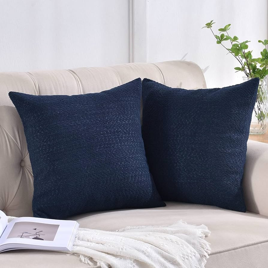 Rythome Set of 2 Cozy Boucle-Like Textured Throw Pillow Covers, Decorative Elegant Accent Pillow ... | Amazon (US)