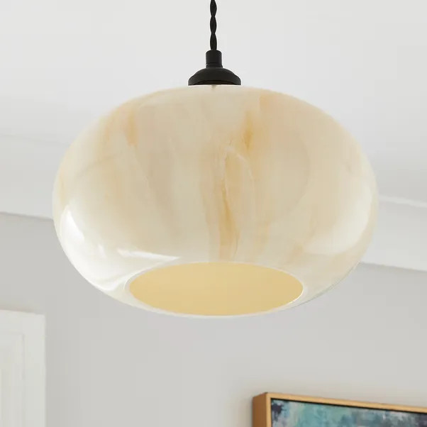 Lacey Alabaster Glass Easy Fit Pendant Shade | Dunelm