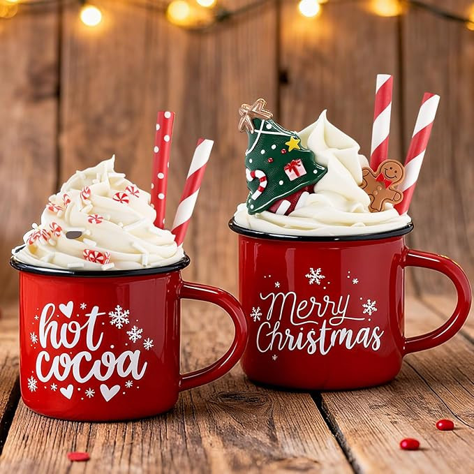 2 Pack Christmas Tiered Tray Decor with Faux Whipped Cream Gingerbread Mugs Toppers Christmas Tre... | Amazon (US)