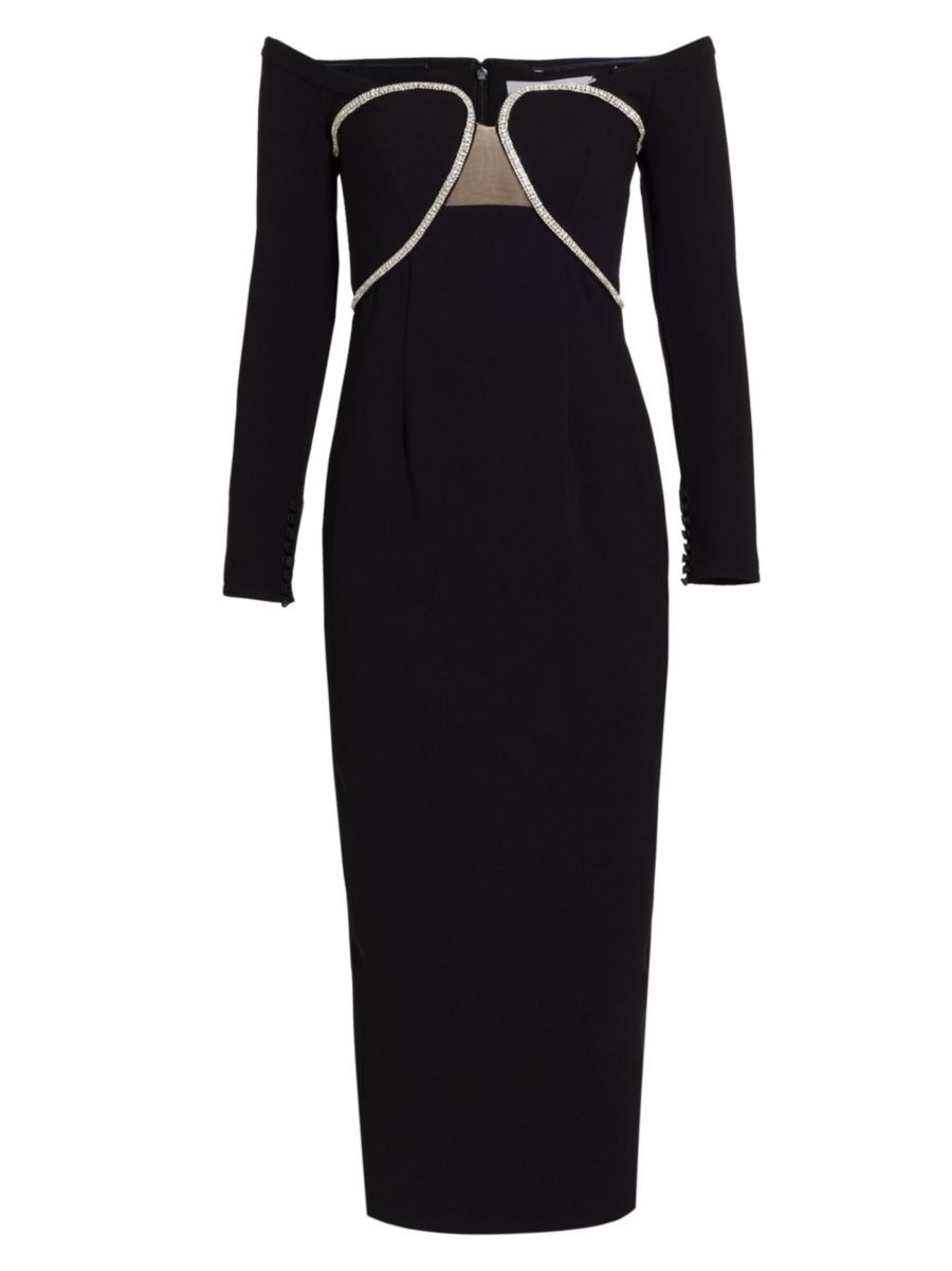 Embellished Molded Midi-Dress | Saks Fifth Avenue