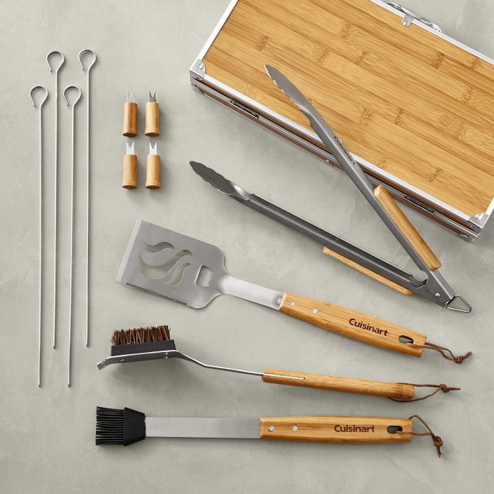 Cuisinart Bamboo Handled Grill Tools, 13 Piece Set | Williams-Sonoma