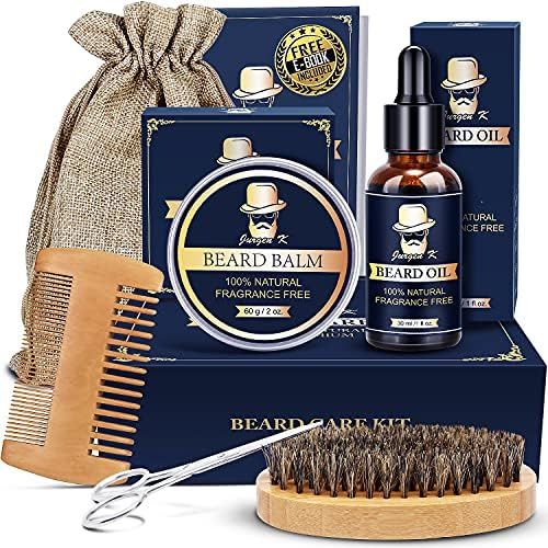 Beard Kit for Men Gifts - Beard Care Kit Gifts Set with Beard Oil, Beard Balm, Beard Brush & Comb... | Amazon (US)