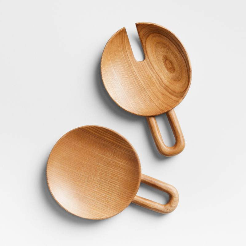 Wooden Salad Servers by Molly Baz | Crate & Barrel | Crate & Barrel