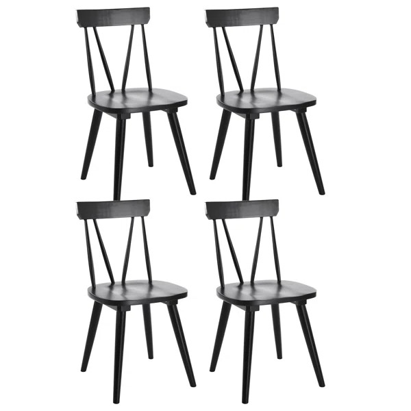 Brendi 17" Wide Farmhouse Wood Slat Back Modern Dining Chairs | Wayfair North America