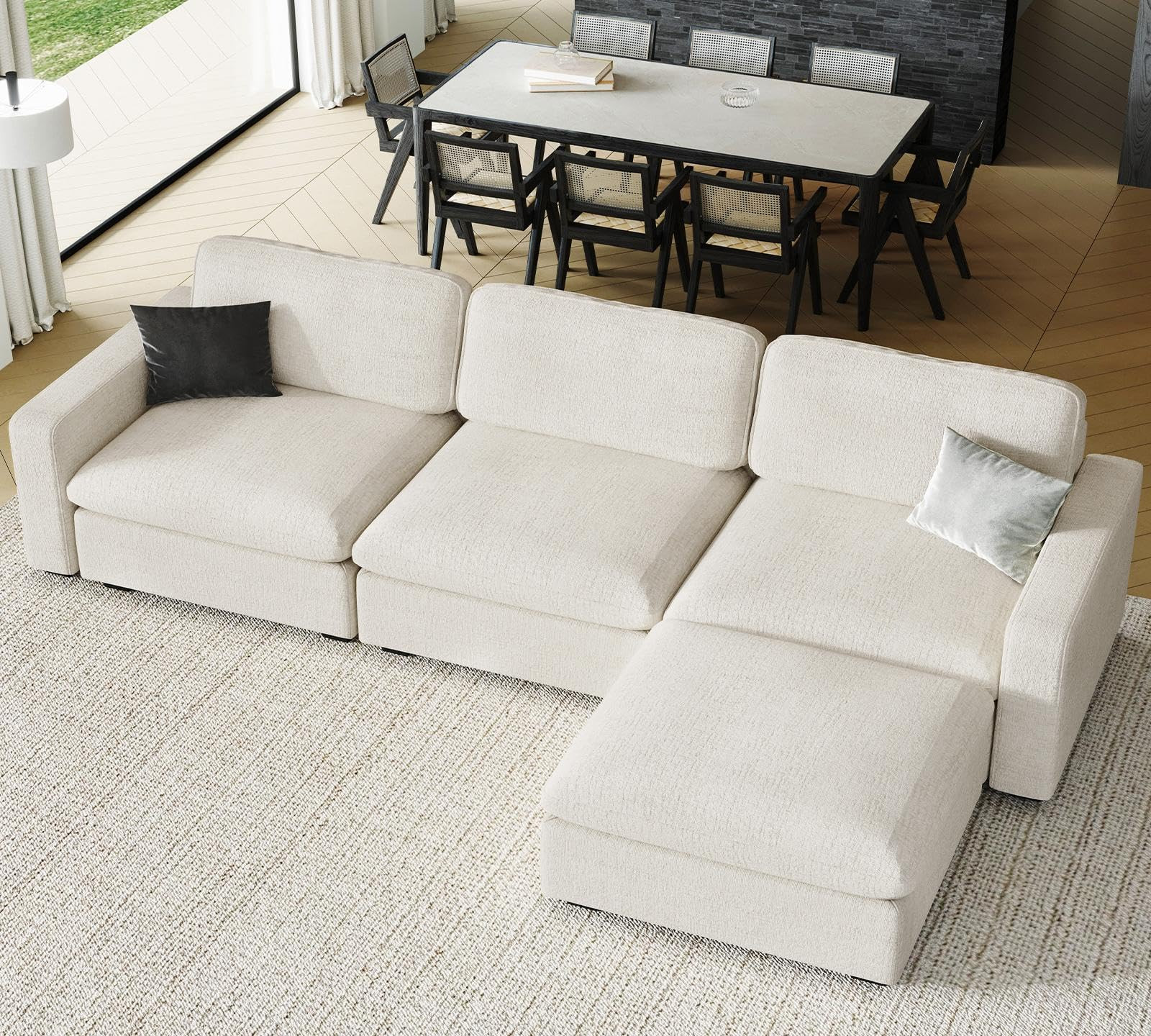 Belffin Large Modular Sectional Sofa with Storage L Shaped Couch with Reversible Chaises 4 Seats ... | Amazon (US)