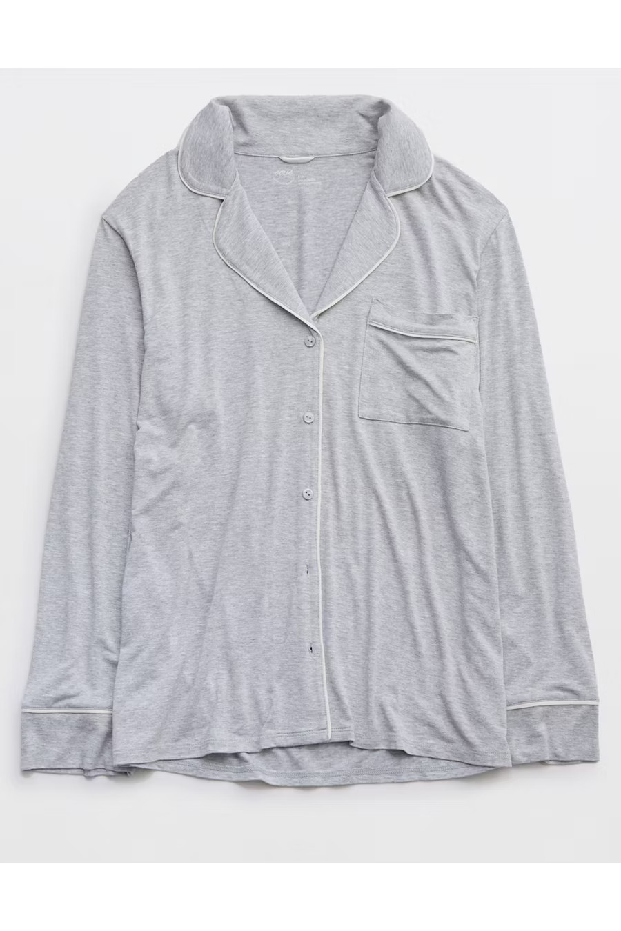 Aerie Real Soft Pajama Shirt Women's Medium Heather Gray XXS | Aerie