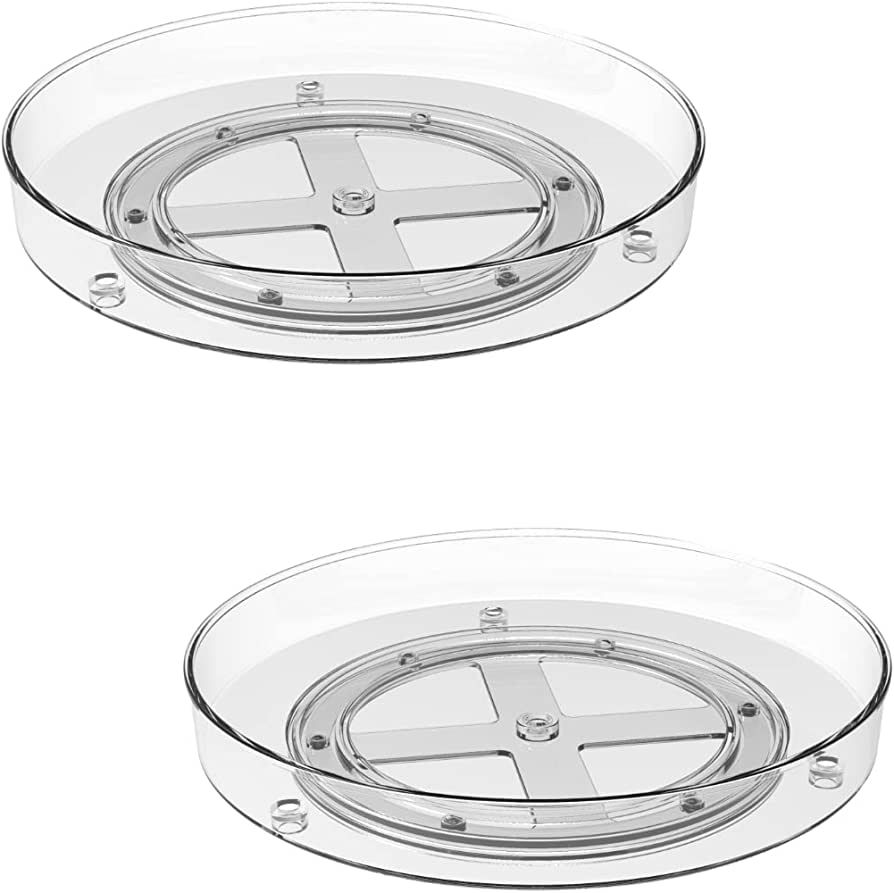 AF Home Goods Food Grade BPA Free Clear Lazy Susan 2 Pack, 10.6 Inch Kitchen Cabinet Turntable Or... | Amazon (US)