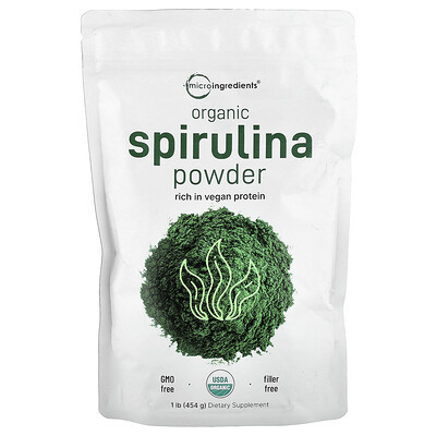 Micro Ingredients, Organic Spirulina Powder, 1 lb (454 g) | iHerb