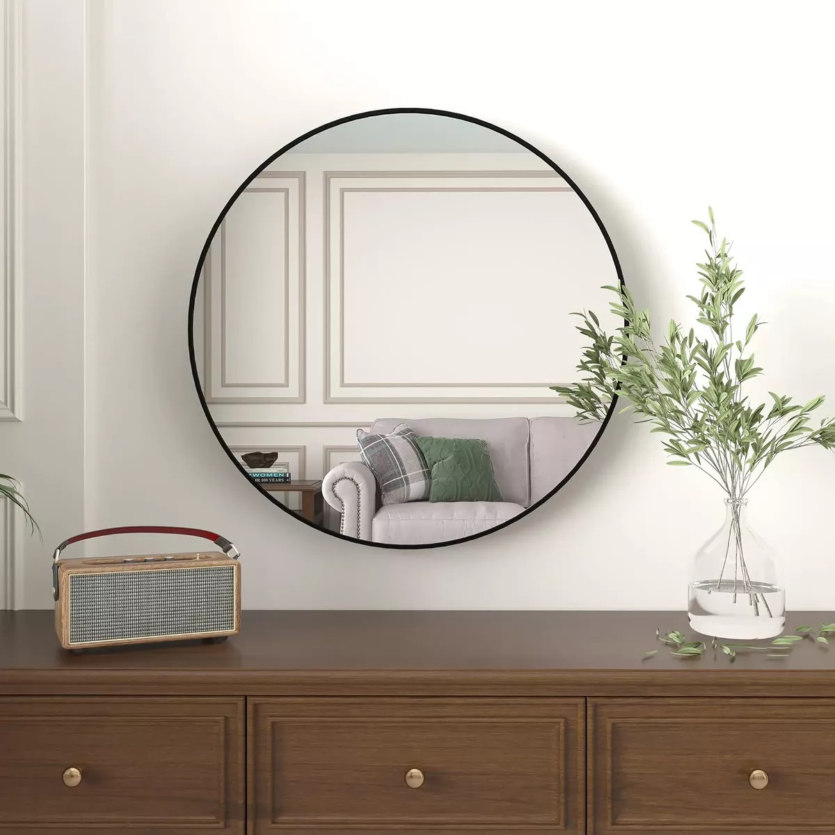 Serio Round Aluminum Wall Mirror,Round Hallway Mirror,Circle Brushed Aluminum Frame Extra Large R... | Target