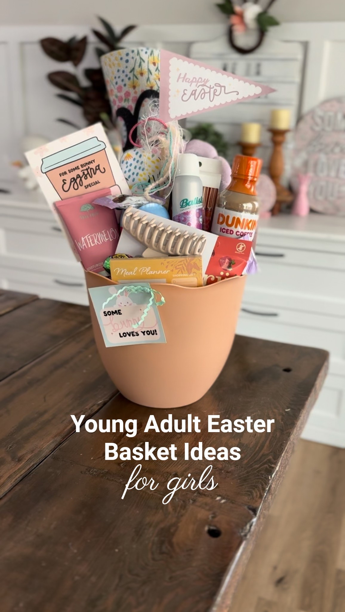 Easter Basket ideas for young adult girls from The Letter Vee. (Floral kitchen set and rug from Dollar General)

#LTKFamily #LTKSeasonal #LTKKids